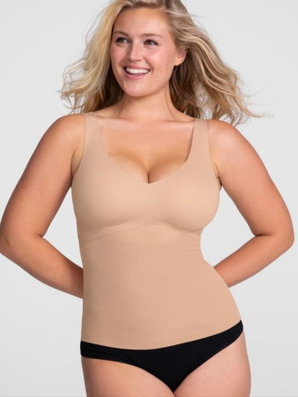 Honeylove LiftWear Tank Top Sand Nude Shapewear Sculpting Padded Smooth Size 3X